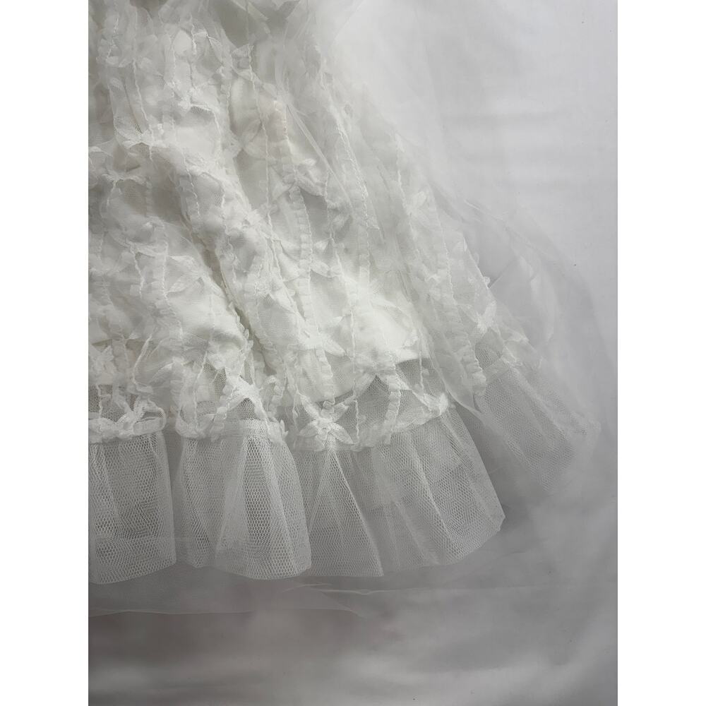 NWT Lulus Ethereal Impression White Coquette ruffled midi wedding dress Sz M - Picture 7 of 15